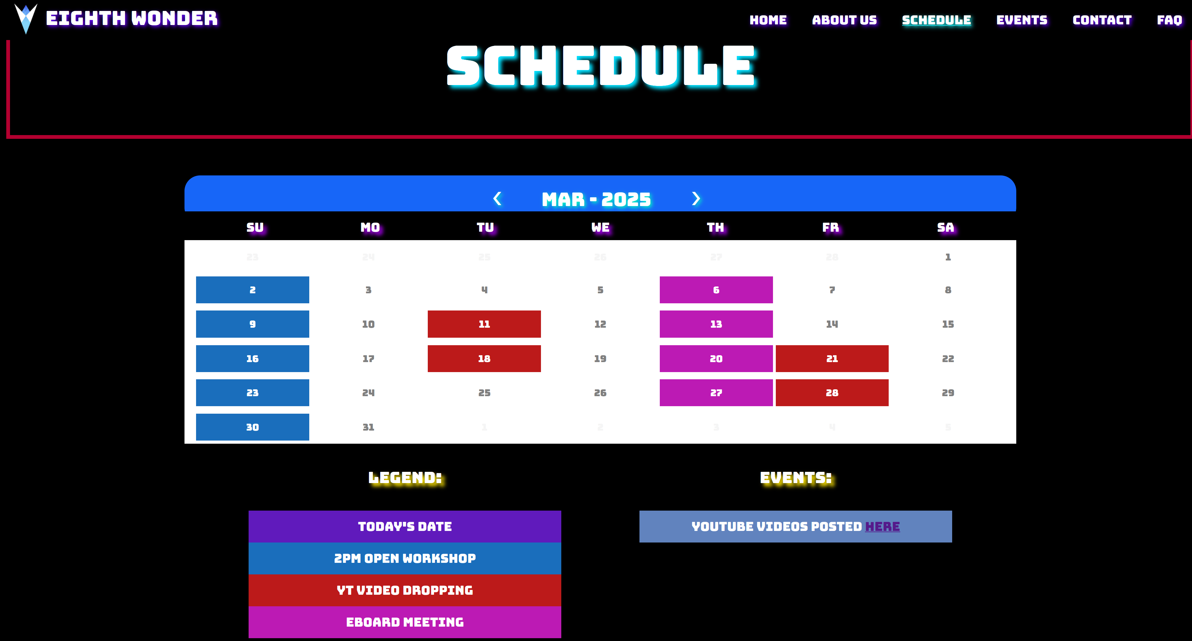 Calendar Page